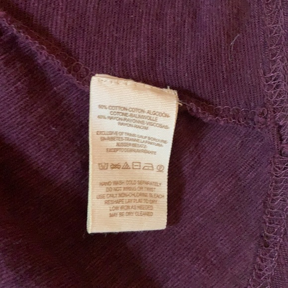 Free People Size XS US Stretch Cotton Jersey and Lace Top in Color Eggplant - Picture 7 of 14